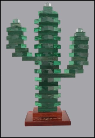 Stacked Saguaro Cactus with Copper Base